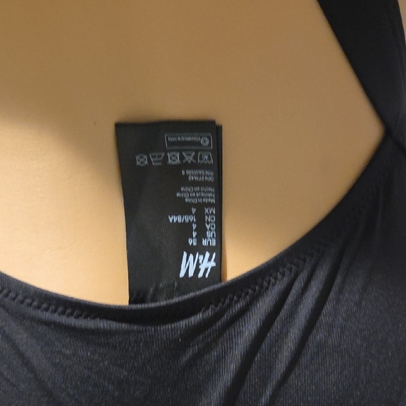 H&M Black One-Piece Swimsuit Scoop Neckline - Picture 3 of 5